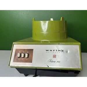 Vintage Waring Solid State Futura 700 Blender Base Avocado Green For Parts Only